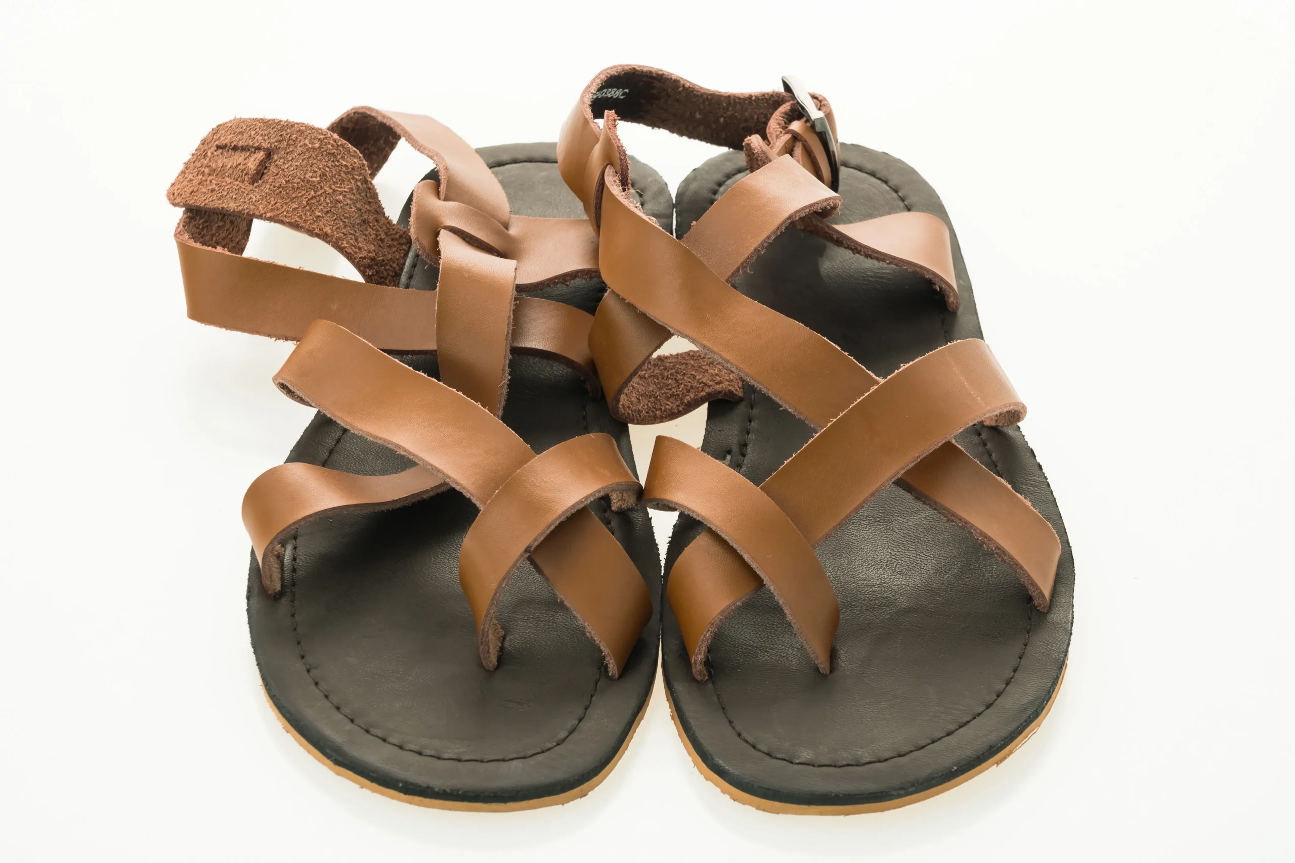 Sandalias de pescador de piel marrón